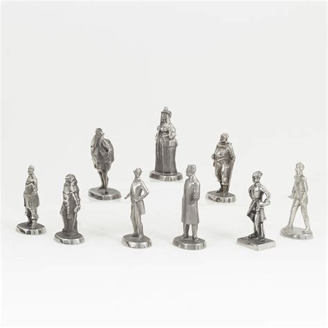 Allan Ebeling Nine Stainess Steel Figurines Swedish Kings And Queens