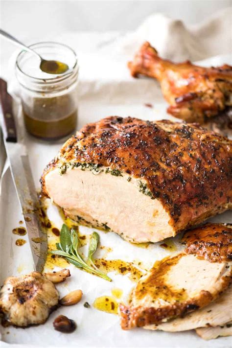 Garlic Herb Butter Roasted Turkey Breast Recipetin Eats