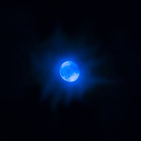 Blue Full Moon In Night Sky Free Image Peakpx