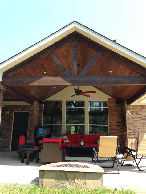 Covered Patioa Framestained Cedar Beams Roof Design House Design