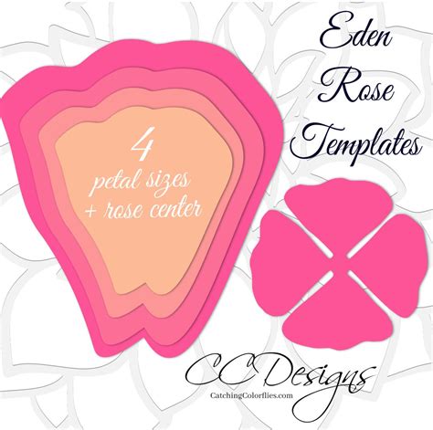 Print out the file on white a4 or letter size paper. Giant Paper Rose Templates Easy Printable PDF Rose Template