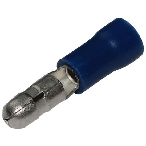 Aerzetix 100x Cosses électriques cylindriques bleues mâles Ø4mm 1 5 2
