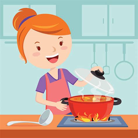 Mom Cooking Clip Art Vector Images And Illustrations Istock