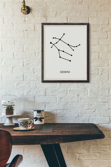 Gemini Wall Art Printable Downloadable Horoscope Etsy