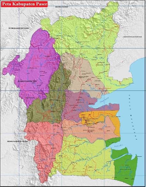 Peta Kabupaten Paser Terbaru Gambar Hd Lengkap Dan Keterangannya