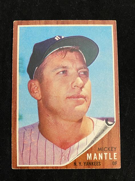 Lot Ex 1962 Topps Mickey Mantle 200 Baseball Card New York