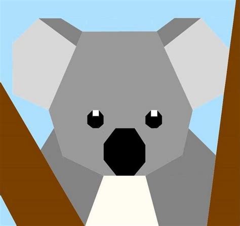 Koala Paper Pieced Pattern Zoo Animals Paper Piecing Patterns Quiet