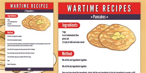 Ww2 Pancakes Recipe Ks2 Teacher Made