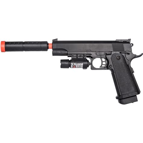 Uk Arms P2001c Spring Airsoft Pistol W Mock Suppressor