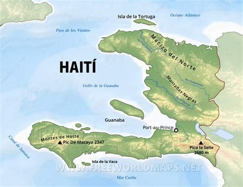 A country in the caribbean. Mapa físico de Haití - Geografía de Haití