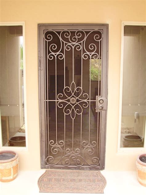 Brown Security Storm Doors Security Screen Door Metal Doors Design