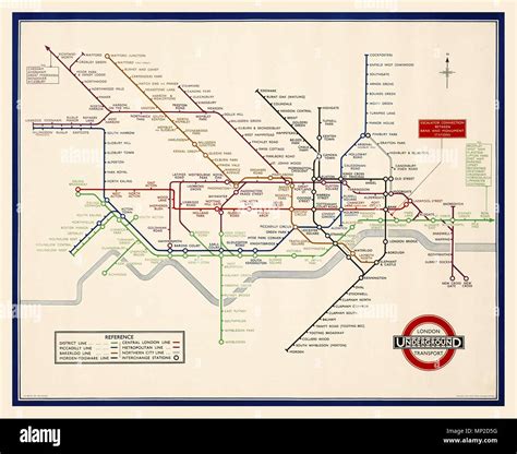 Mappa Della Metropolitana Della Metropolitana Di Londra Del 1935