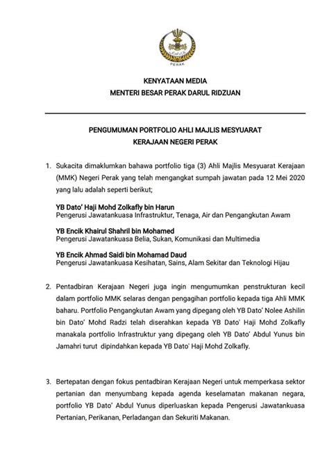Sallehuddin bin ishak, ssap., simp., dimp., jsm., pjk. Senarai Portfolio Ahli Majlis Mesyuarat Kerajaan Negeri ...