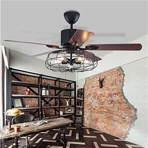 Finding a good ceiling fan for a garage is not an easy task, as one would think. Industrial Ceiling Fan Light Semi Flush Ceiling Chandelier ...