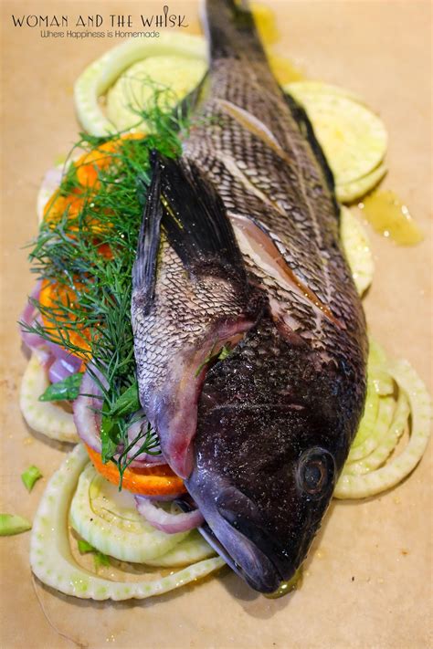 Woman And The Whisk Baked Black Sea Bass