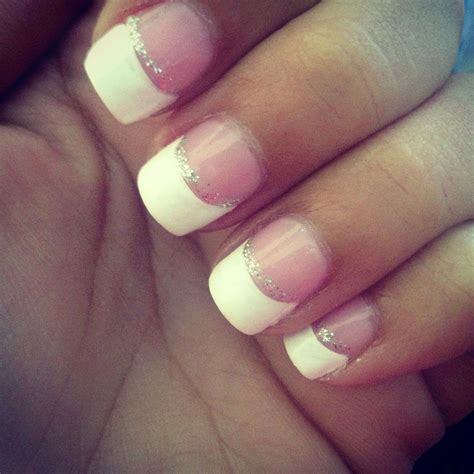 French Manicure With Glitter Glitter French Manicure French Nails