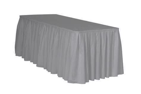 21 Ft X 29 Inch Polyester Pleated Table Skirt Gray Table Skirt Grey