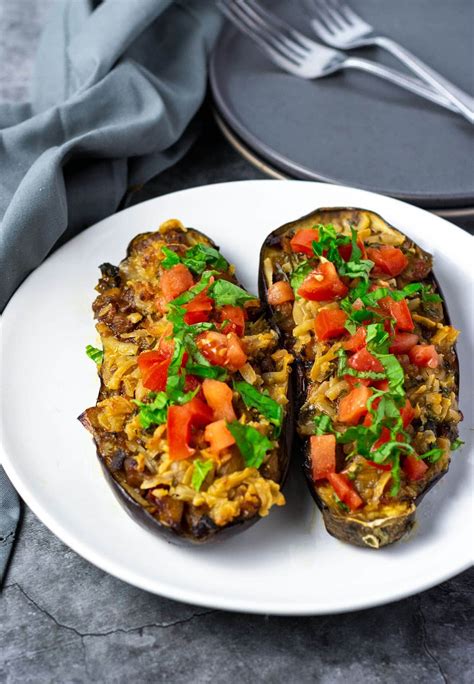 Vegan Stuffed Eggplant Healthier Steps