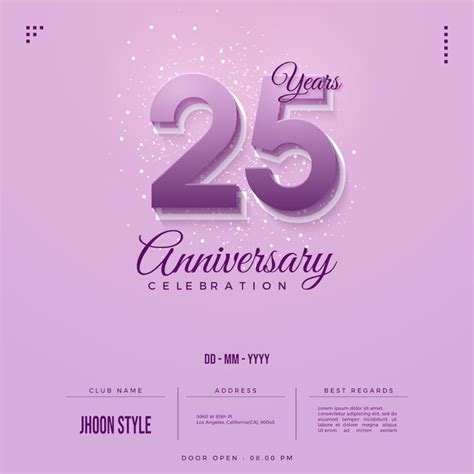 Premium Vector 25th Anniversary Background With Beautiful Color