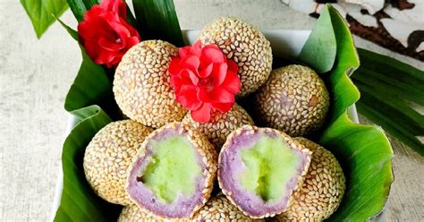 Resep Onde Onde Ubi Ungu Isi Kacang Hijau Pandan 379 Oleh Ati Agus