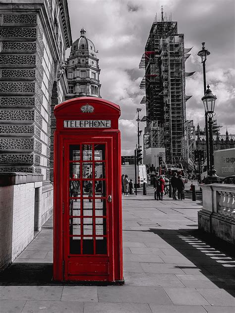 London Red Telephone Booth Backdrop Big Ben World Famous Building