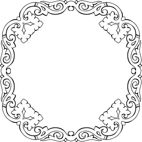 Vintage Calligraphic Flourish Frame Coloring Page Colouringpages