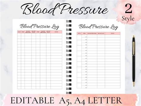 Printable Blood Pressure Tracker Pigplm