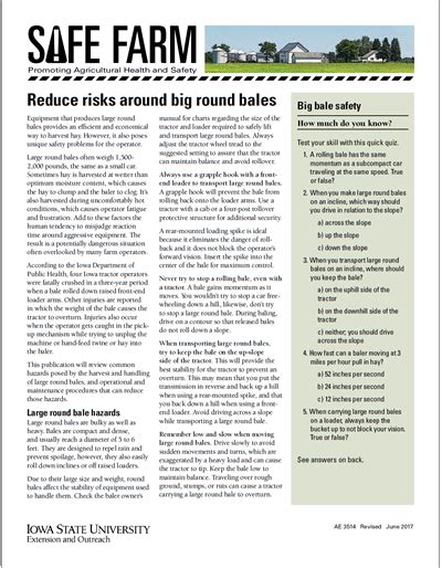 Reduce Risks Around Big Round Bales Safe Farm