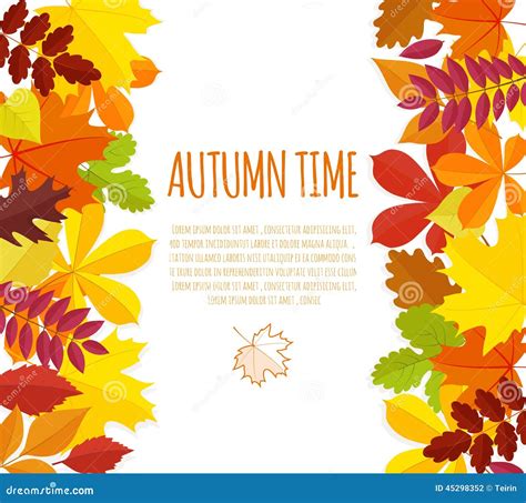 Banner With Autumn Foliage Stock Vector Illustration Of Flora 45298352