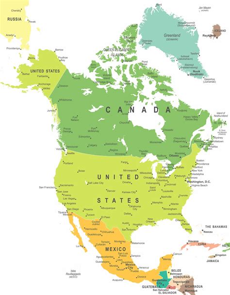 Political Map Of N America United States Map