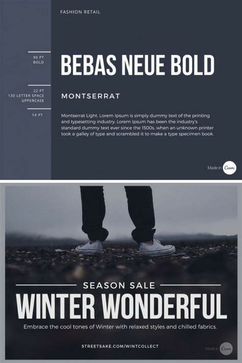 Round and narrow typefaces offset nicely against each other. Canva Design // ultimate guide to font pairing // Bebas ...
