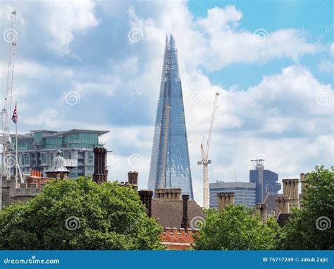 The Shard At The London Skyline The Tallest Building In The Uk Summer