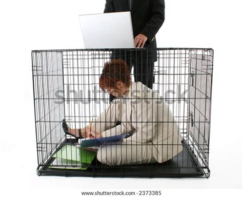 Thirty Something Business Woman Trapped Cage Stock Photo Edit Now 2373385