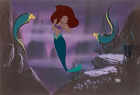 Original Production Animation Cels Of Princess Ariel Flotsam And Jetsam