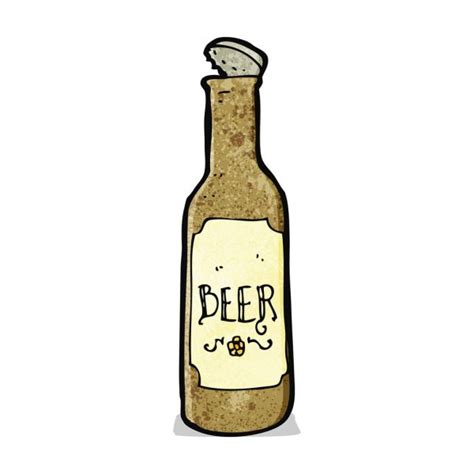 Hand drawn cartoon illustration beer creative design bottle. Cartoon beer bottle — Stock Vector © lineartestpilot #13576591