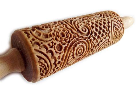 Small Rolling Pin Paisley Laser Engraved Rolling Pin Etsy