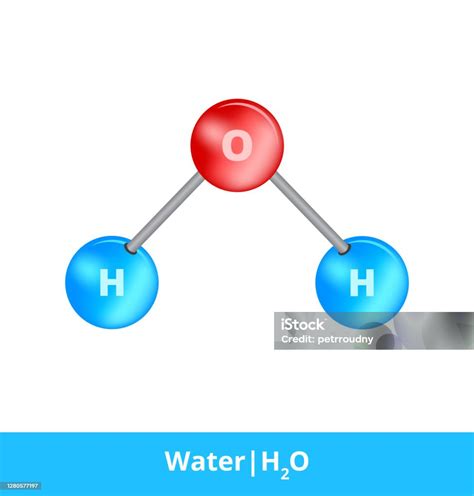 Vector Ballandstick Model Of Chemical Substance Icon Of Water Molecule