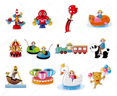 Cartoon Playground Equipment Icons Set — Stock Vector © Mocoo2003 8317930