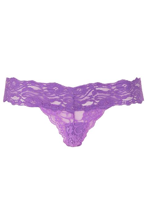 Topshop Lacey Deep Lace Thong In Purple Lyst
