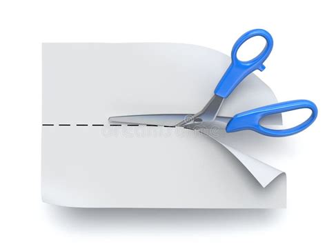 Scissors Cutting Paper Stock Illustration Illustration Of Blue 20699214