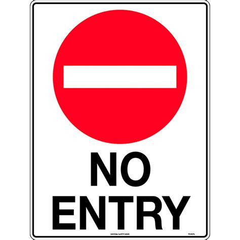 No Entry Traffic Safety Sign Metal 600x450mm