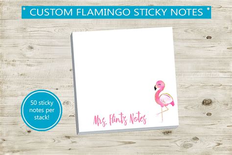 Personalized Flamingo Sticky Notes T Idea Customizable Etsy