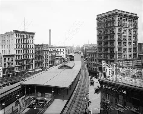 Elevated L Station At Chatham Square Nyc In 1905