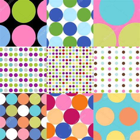 Seamless Patterns Polka Dot Set Stock Vector Image By ©lemony 9581804