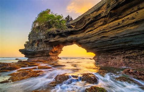 Wallpaper Rock Indonesia Arch The Island Of Bali Tanah