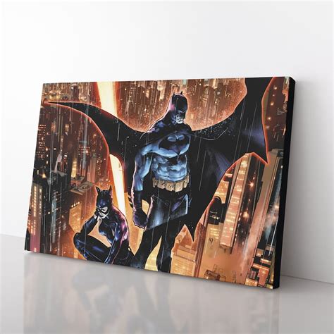 Batman And Catwoman Canvas Art Print Batman Catwoman Poster Etsy