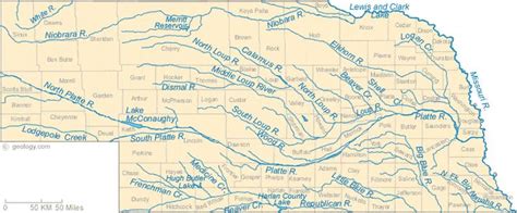 Map Of Nebraska Lakes Streams And Rivers Nebraska Niobrara River