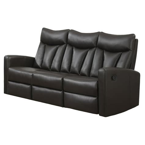 Monarch Reclining Sofa Brown Bonded Leather