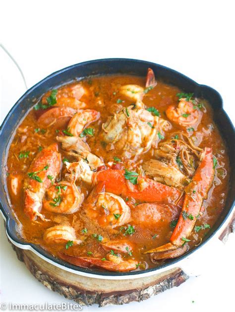 My favorite seafood gumbo recipe with loads of shrimp, white fish, crab and oysters, all with plenty of cajun seasonings. Chicken Shrimp and Sausage Gumbo - Immaculate Bites