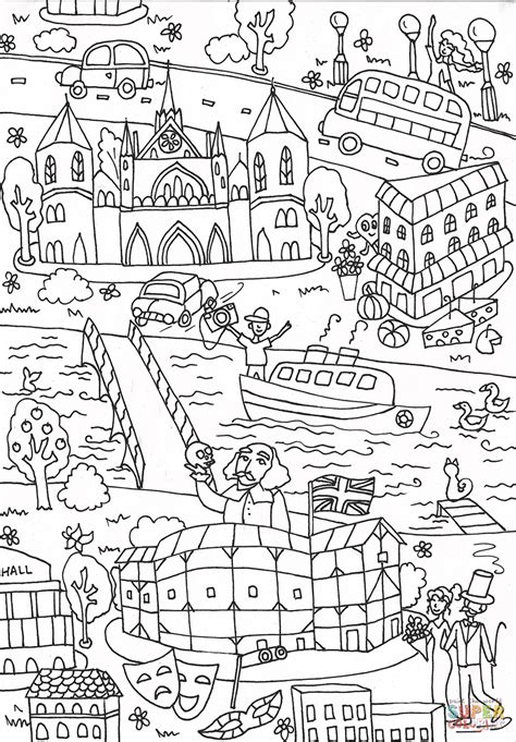 royal courts  globe theatre coloring page